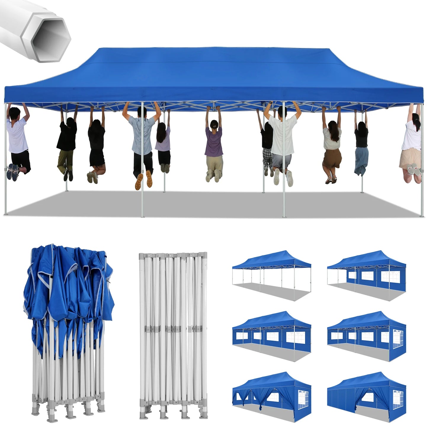 10x30ft Pop Up Canopy Tent Gazebo Party Heavy Duty Marquee Awning With 8 Sidewall Outdoor Commercial Event Instant Tent Gazebo
