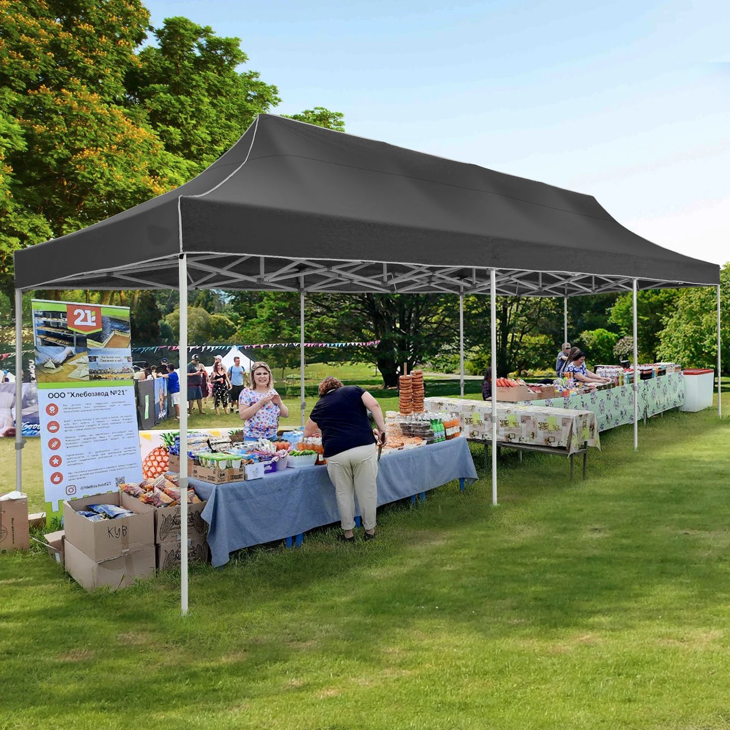 10x30ft Pop Up Canopy Tent Gazebo Party Heavy Duty Marquee Awning With 8 Sidewall Outdoor Commercial Event Instant Tent Gazebo