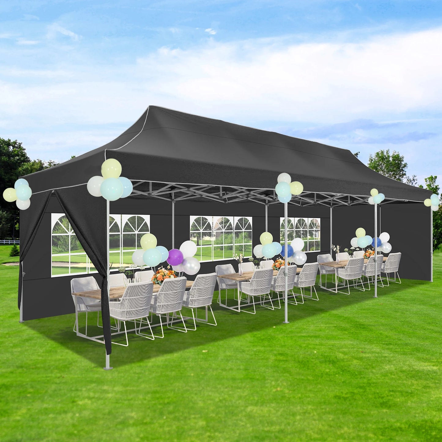 10x30ft Pop Up Canopy Tent Gazebo Party Heavy Duty Marquee Awning With 8 Sidewall Outdoor Commercial Event Instant Tent Gazebo