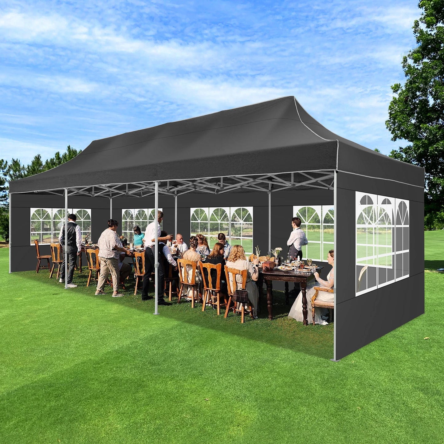 10x30ft Pop Up Canopy Tent Gazebo Party Heavy Duty Marquee Awning With 8 Sidewall Outdoor Commercial Event Instant Tent Gazebo