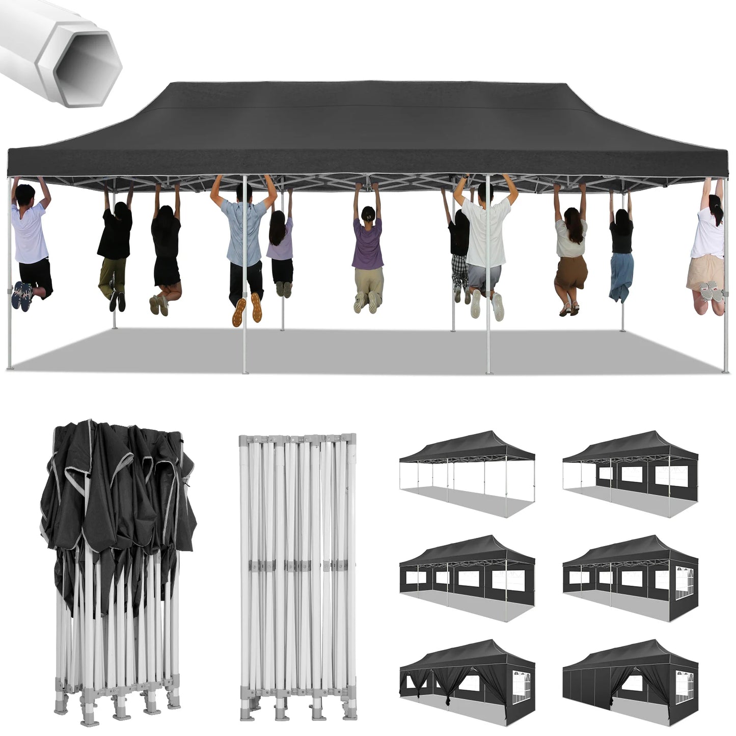 10x30ft Pop Up Canopy Tent Gazebo Party Heavy Duty Marquee Awning With 8 Sidewall Outdoor Commercial Event Instant Tent Gazebo