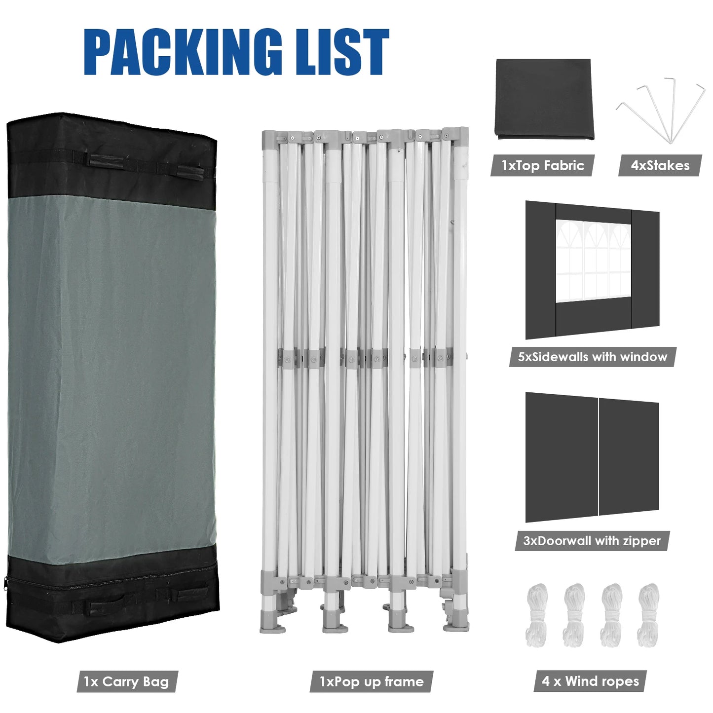 10x30ft Pop Up Canopy Tent Gazebo Party Heavy Duty Marquee Awning With 8 Sidewall Outdoor Commercial Event Instant Tent Gazebo