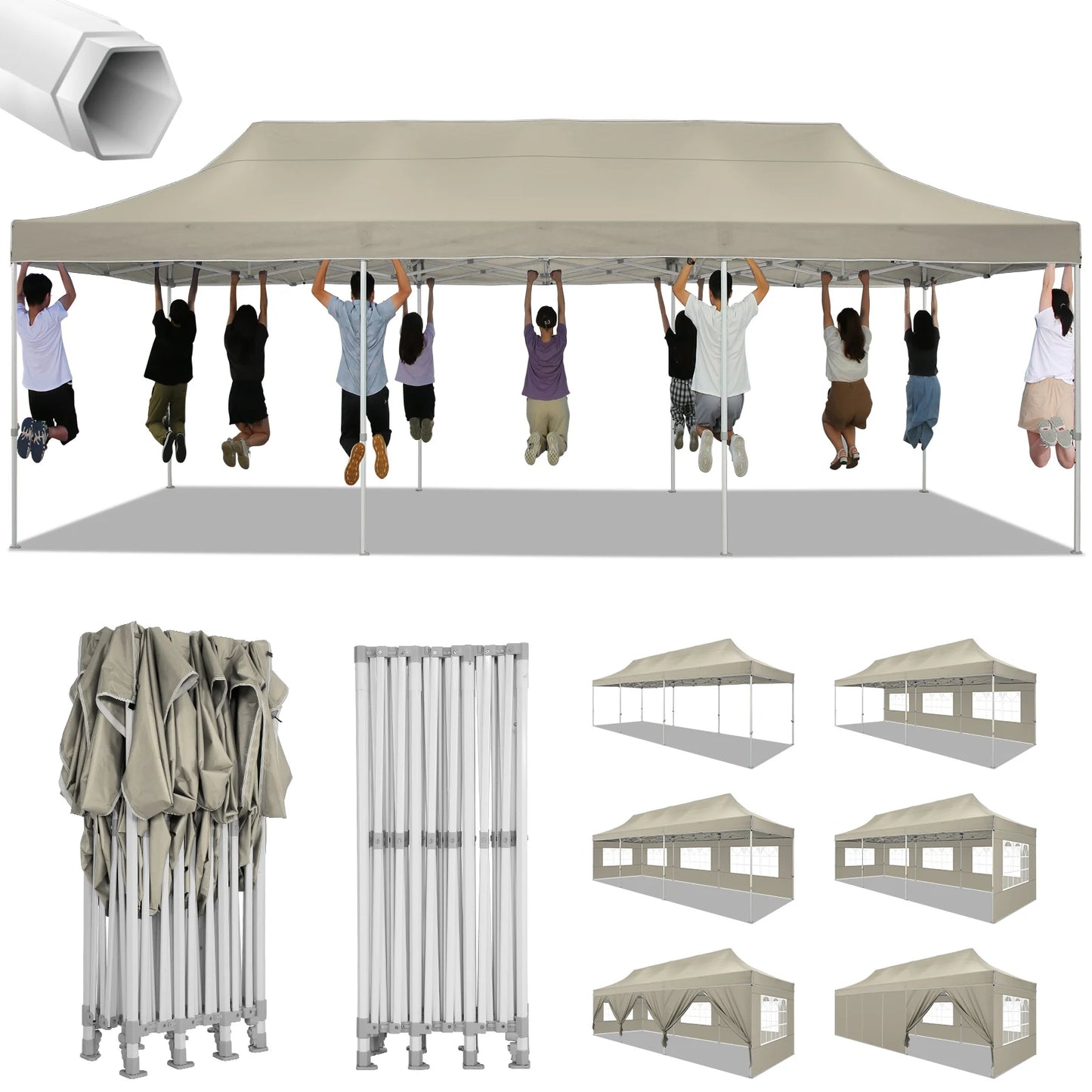 10x30ft Pop Up Canopy Tent Gazebo Party Heavy Duty Marquee Awning With 8 Sidewall Outdoor Commercial Event Instant Tent Gazebo
