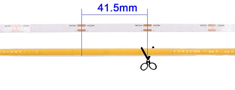 5MM Ultra Thin COB LED Strip Light 24V 12V Warm Natural Cold White Red Blue Green Amber Yellow Color RA90 Flexible LED Tape