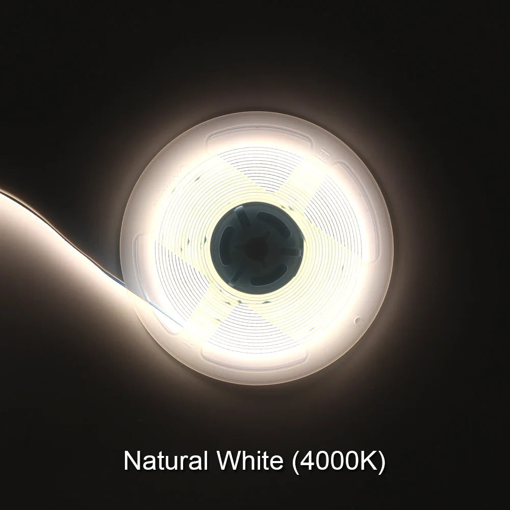 5MM Ultra Thin COB LED Strip Light 24V 12V Warm Natural Cold White Red Blue Green Amber Yellow Color RA90 Flexible LED Tape