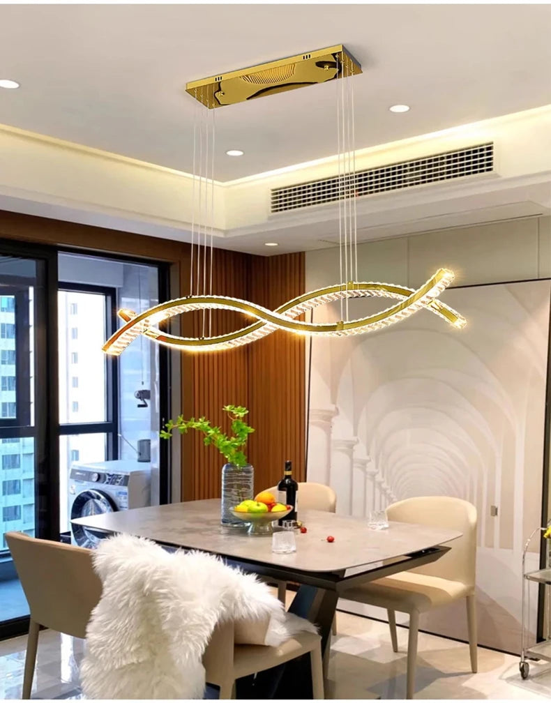 Luxury Crystal Chandeliers Home Modern Lighting for Living Dining Room Bar Decorate Indoor Lustre Ceiling Pendant Lamps Fixtures