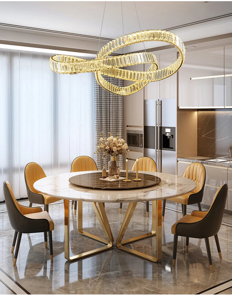 Luxury LED Crystal Chandeliers Home Lighting for Living Dining Room Decorate Villa Hotel Ceiling Pendant Lights Indoor Fixtures