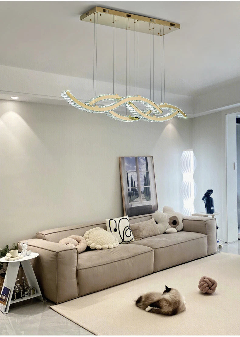 Luxury Crystal Chandeliers Home Modern Lighting for Living Dining Room Bar Decorate Indoor Lustre Ceiling Pendant Lamps Fixtures