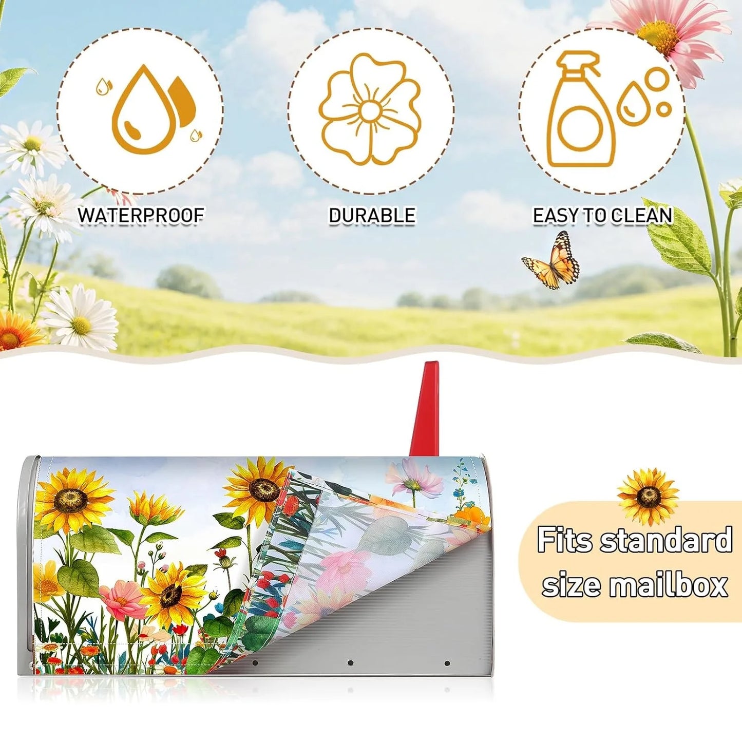 Mailbox Covers Outdoor Decor Standard Size 18 x 21 Inch Spring Flowers Valentines St Patricks Easter Mailbox Covers, Garden Yard