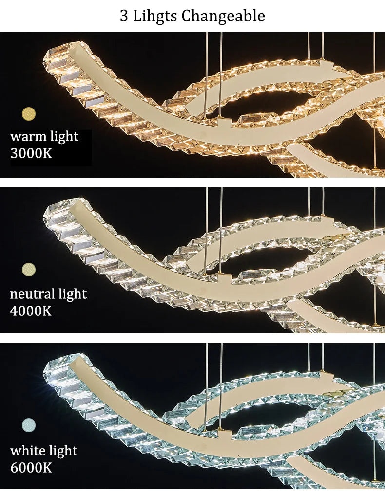 Luxury Crystal Chandeliers Home Modern Lighting for Living Dining Room Bar Decorate Indoor Lustre Ceiling Pendant Lamps Fixtures