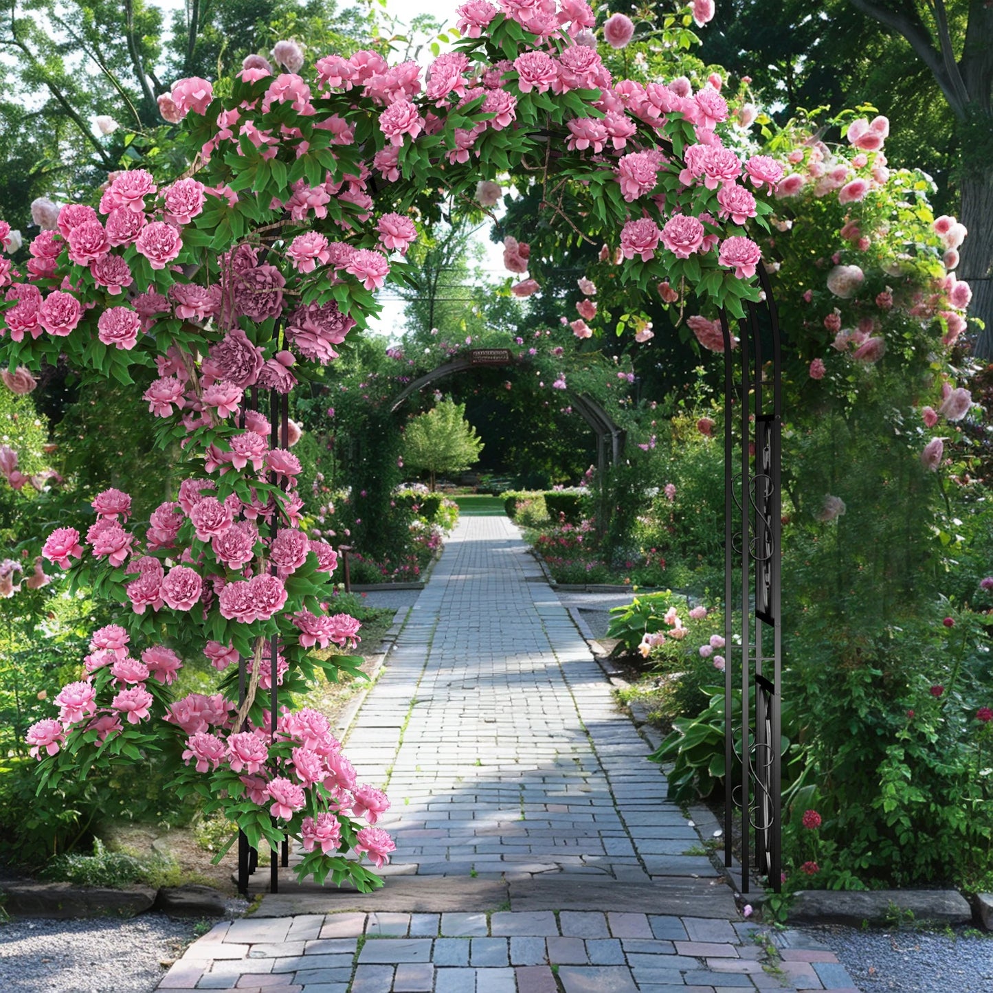 Heavy Duty Metal Garden Arbor Vine Flower Frame Plant Arch Trellis for Clambing Plants
