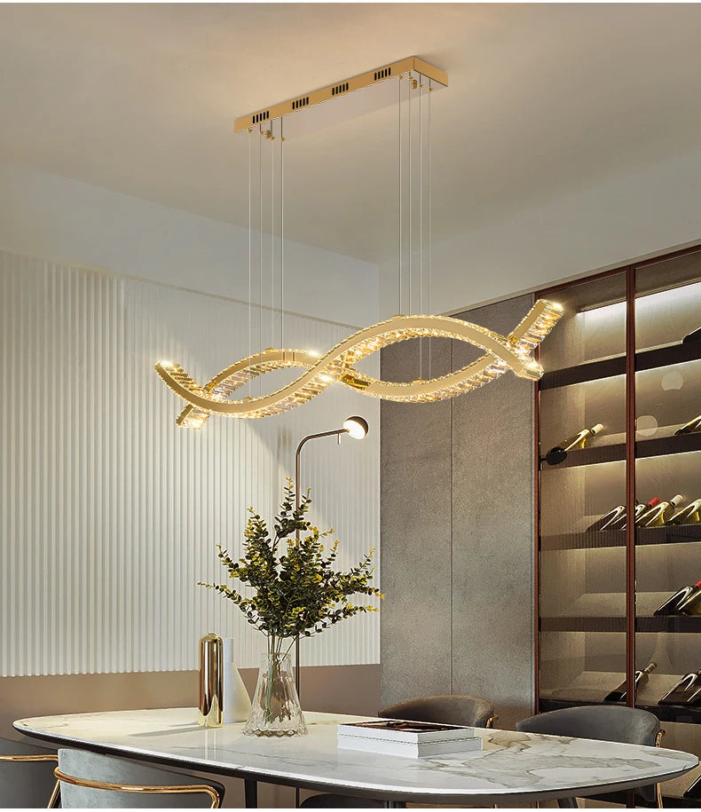 Luxury Crystal Chandeliers Home Modern Lighting for Living Dining Room Bar Decorate Indoor Lustre Ceiling Pendant Lamps Fixtures