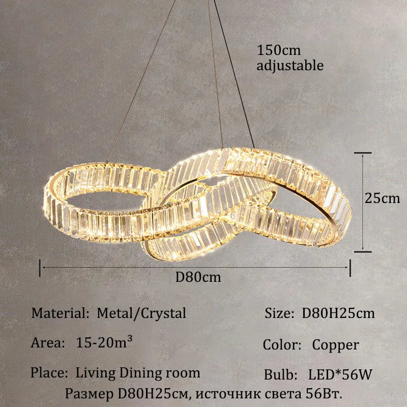 Luxury LED Crystal Chandeliers Home Lighting for Living Dining Room Decorate Villa Hotel Ceiling Pendant Lights Indoor Fixtures