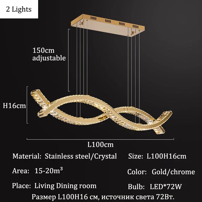 Luxury Crystal Chandeliers Home Modern Lighting for Living Dining Room Bar Decorate Indoor Lustre Ceiling Pendant Lamps Fixtures