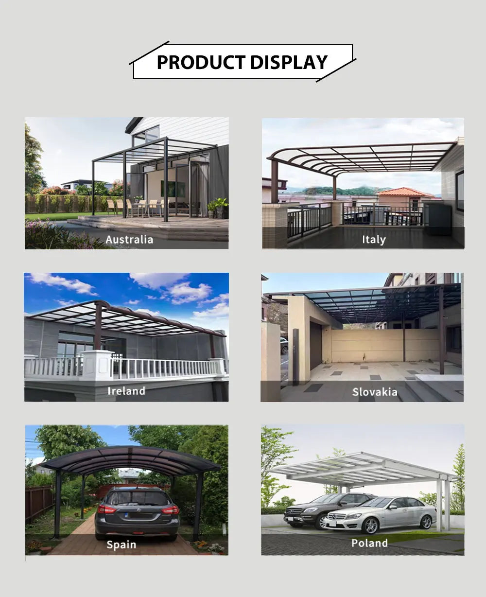 Clear Polycarbonate Awning Door Window Canopy Rain Cover Sunshade UV Protection Outdoor Entrance Porch Shelter Modern