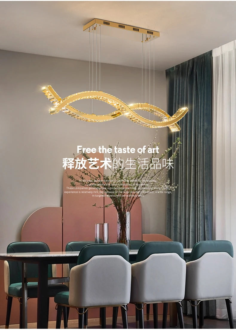 Luxury Crystal Chandeliers Home Modern Lighting for Living Dining Room Bar Decorate Indoor Lustre Ceiling Pendant Lamps Fixtures