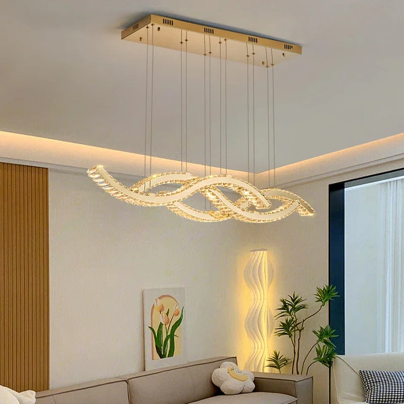 Luxury Crystal Chandeliers Home Modern Lighting for Living Dining Room Bar Decorate Indoor Lustre Ceiling Pendant Lamps Fixtures