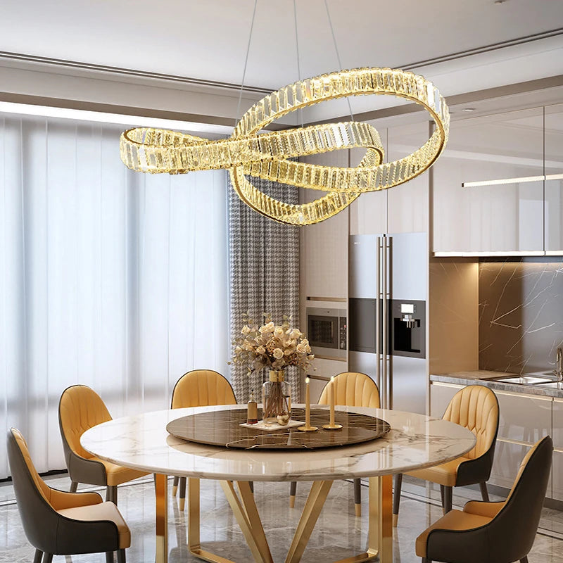 Luxury LED Crystal Chandeliers Home Lighting for Living Dining Room Decorate Villa Hotel Ceiling Pendant Lights Indoor Fixtures