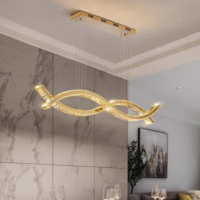 Luxury Crystal Chandeliers Home Modern Lighting for Living Dining Room Bar Decorate Indoor Lustre Ceiling Pendant Lamps Fixtures