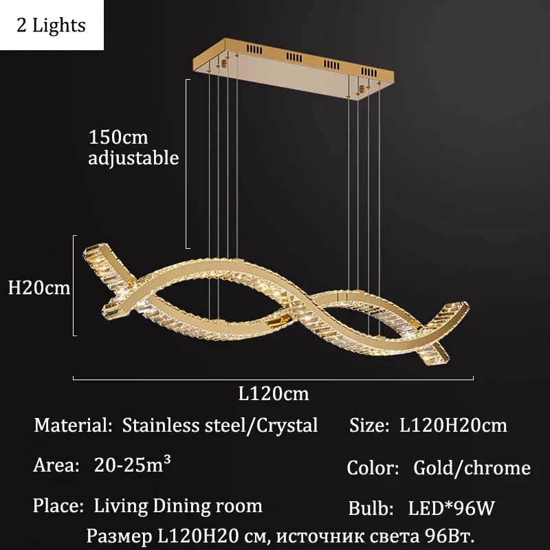 Luxury Crystal Chandeliers Home Modern Lighting for Living Dining Room Bar Decorate Indoor Lustre Ceiling Pendant Lamps Fixtures