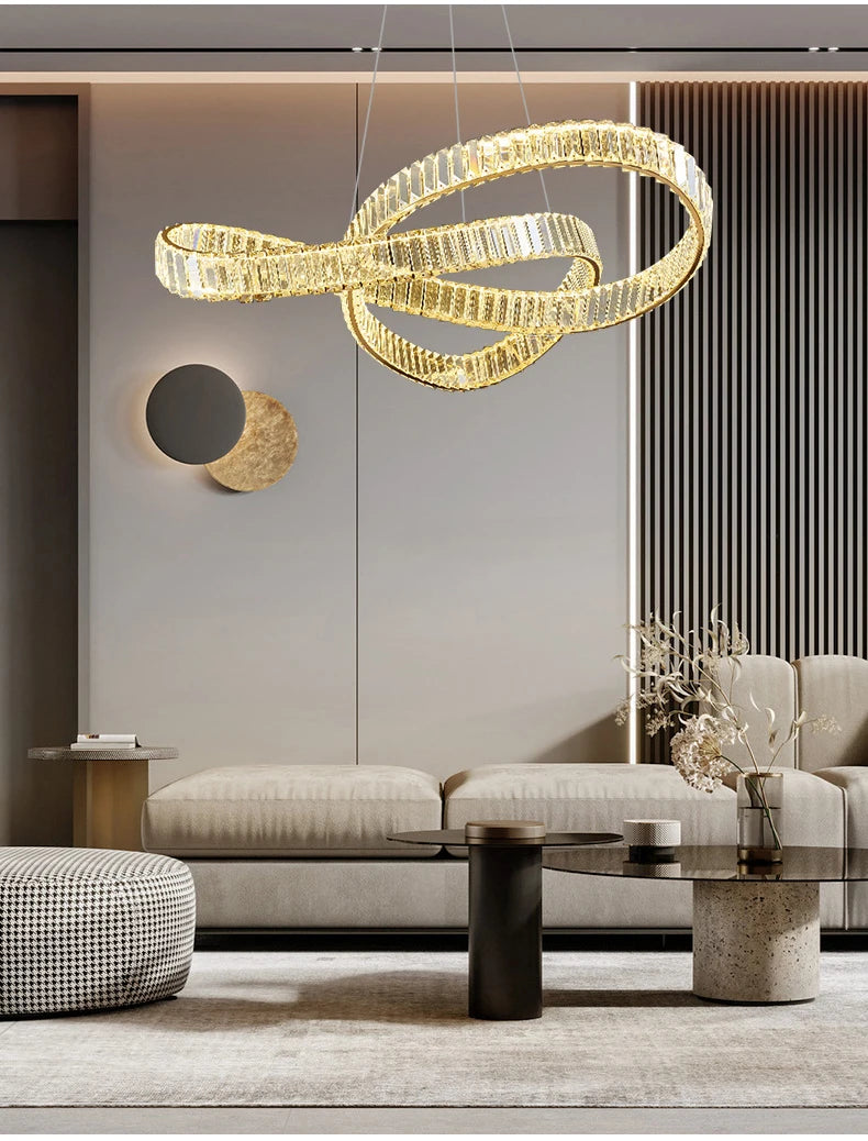 Luxury LED Crystal Chandeliers Home Lighting for Living Dining Room Decorate Villa Hotel Ceiling Pendant Lights Indoor Fixtures