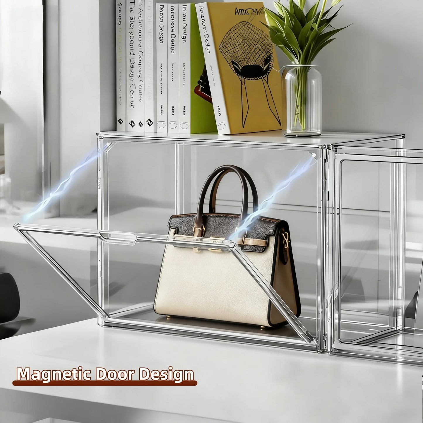 1pc/3pcs Clear Display Case Large Capacity Storage Box Acrylic Organizer Bins For Figures Blind Box Makeup Toy Showcase HangBag
