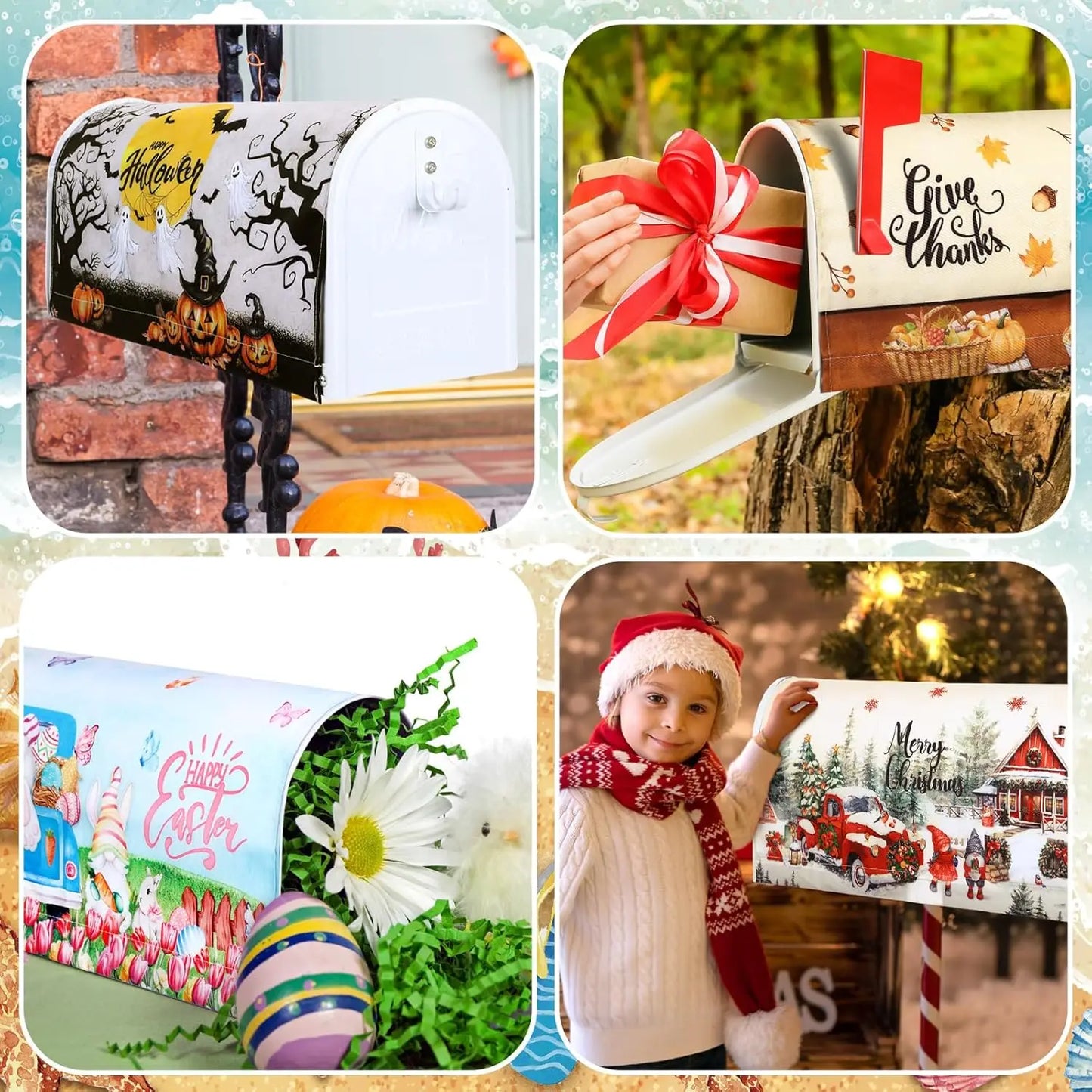 Mailbox Covers Outdoor Decor Standard Size 18 x 21 Inch Spring Flowers Valentines St Patricks Easter Mailbox Covers, Garden Yard