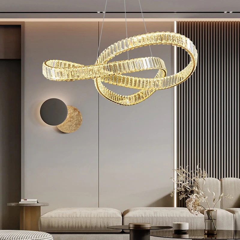 Luxury LED Crystal Chandeliers Home Lighting for Living Dining Room Decorate Villa Hotel Ceiling Pendant Lights Indoor Fixtures