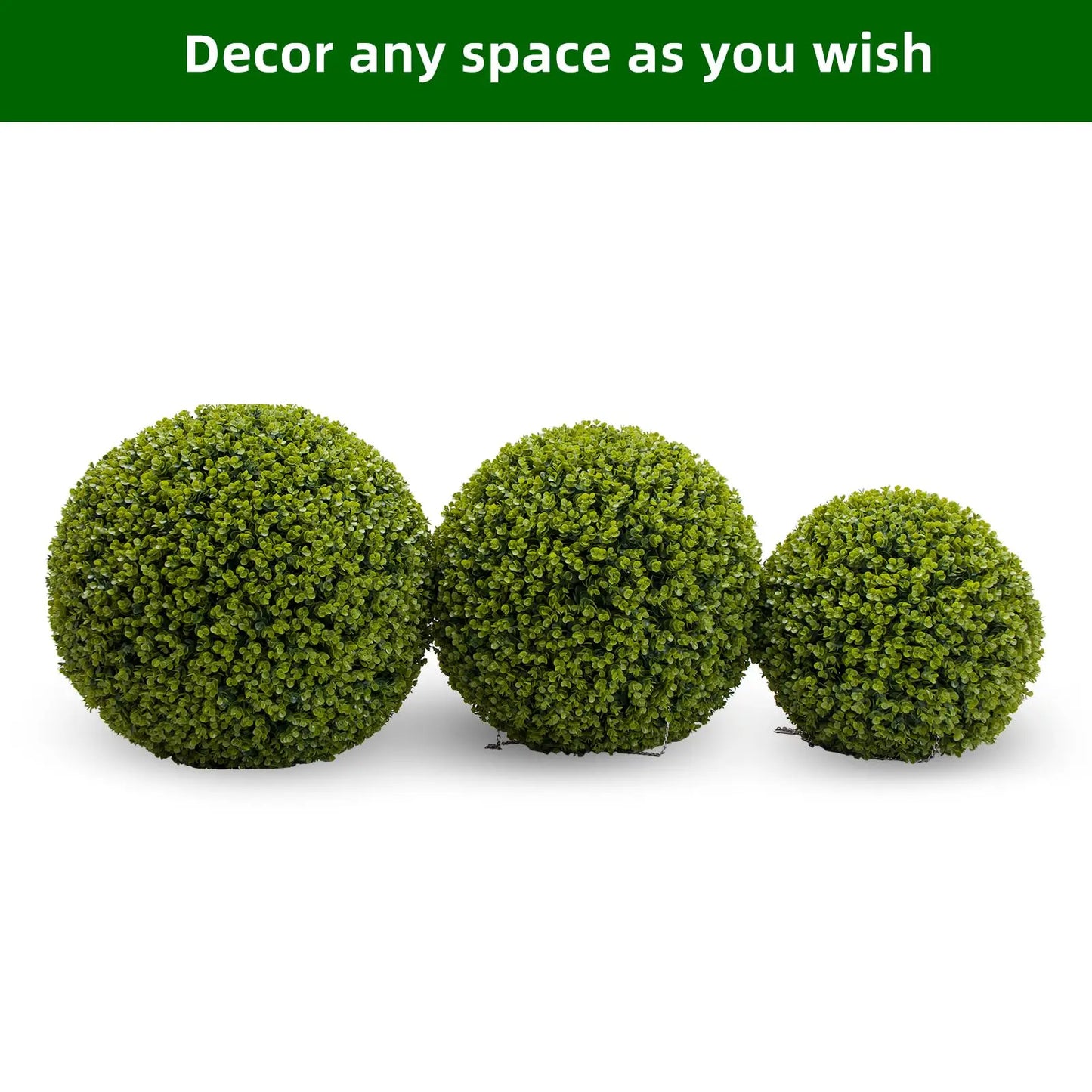 New Topiary Balls Artificial Outdoor Set of 2, Artificial Topiary Cedar Balls for Home Wedding Decor Green 44/48/54/55/59/63 CM