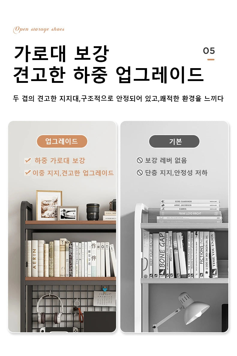 Bookshelf with Grid Desk Storage Shelf Desktop Multilayer Iron Shelf Student Computer Desk Cavity Plate Bookcase Table Rack
