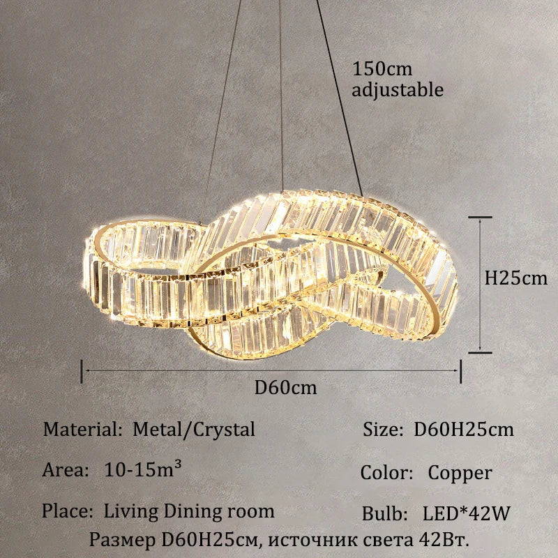 Luxury LED Crystal Chandeliers Home Lighting for Living Dining Room Decorate Villa Hotel Ceiling Pendant Lights Indoor Fixtures