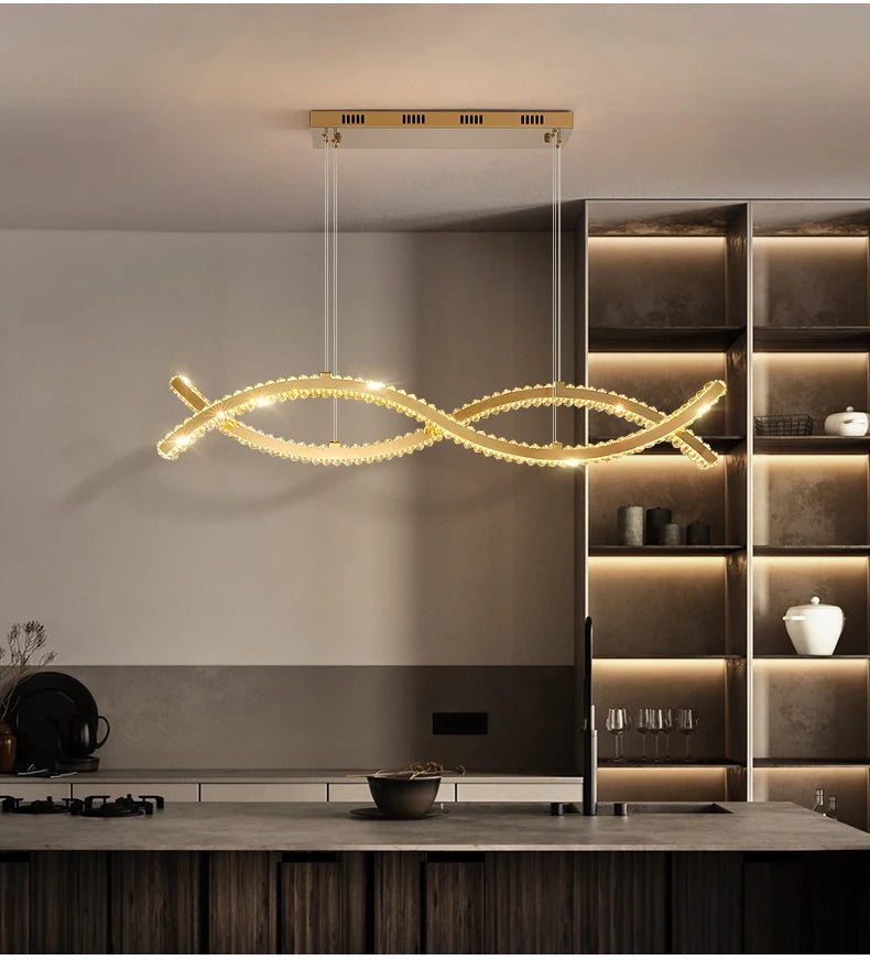 Luxury Crystal Chandeliers Home Modern Lighting for Living Dining Room Bar Decorate Indoor Lustre Ceiling Pendant Lamps Fixtures
