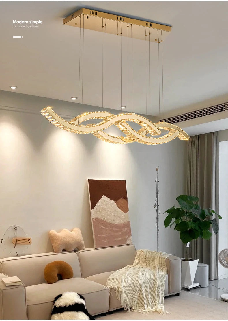 Luxury Crystal Chandeliers Home Modern Lighting for Living Dining Room Bar Decorate Indoor Lustre Ceiling Pendant Lamps Fixtures