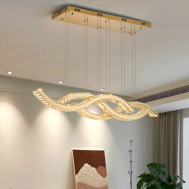 Luxury Crystal Chandeliers Home Modern Lighting for Living Dining Room Bar Decorate Indoor Lustre Ceiling Pendant Lamps Fixtures