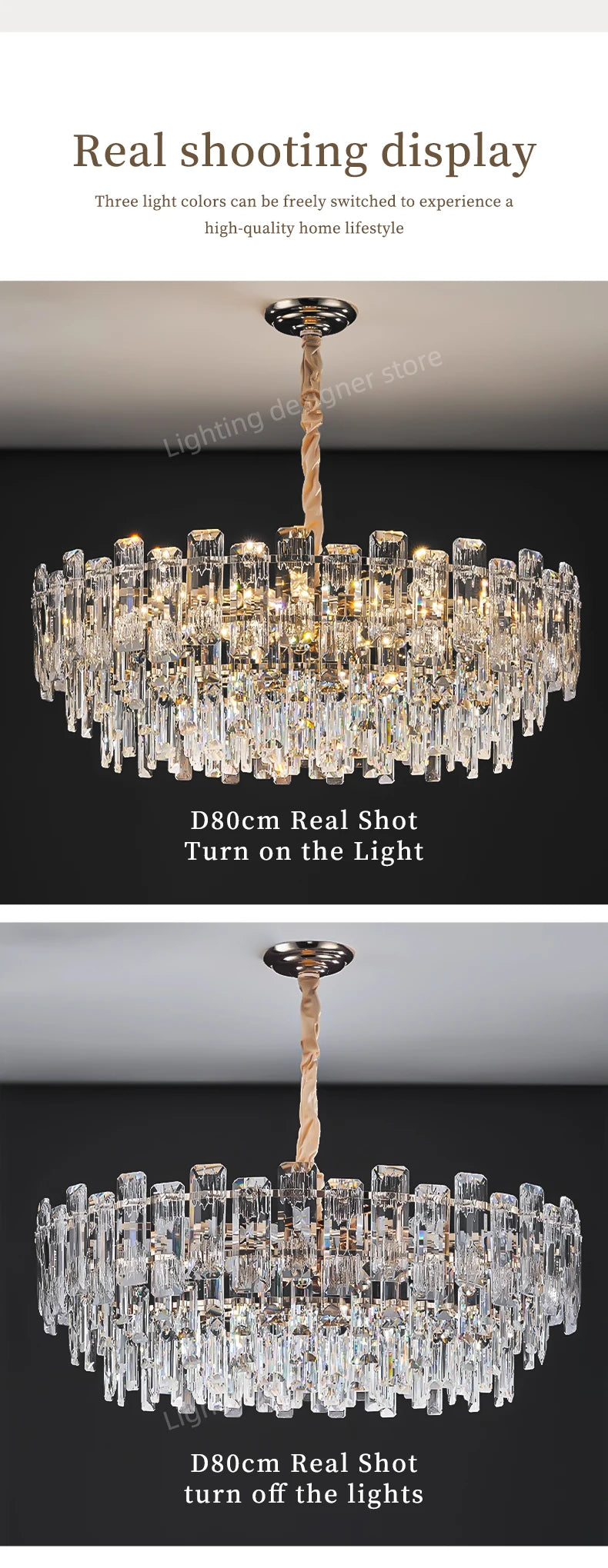 Loft Pendant Lighting Crystal Chandelier Ceiling for Dining Room Modern Led Ceiling Hanging Lamp for Living Room Villa
