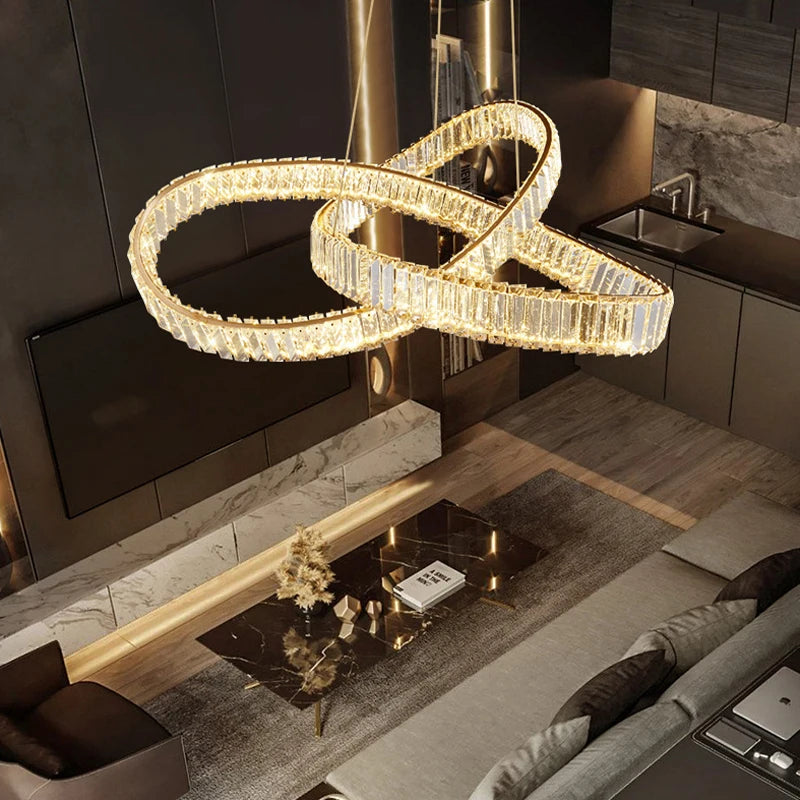 Luxury LED Crystal Chandeliers Home Lighting for Living Dining Room Decorate Villa Hotel Ceiling Pendant Lights Indoor Fixtures