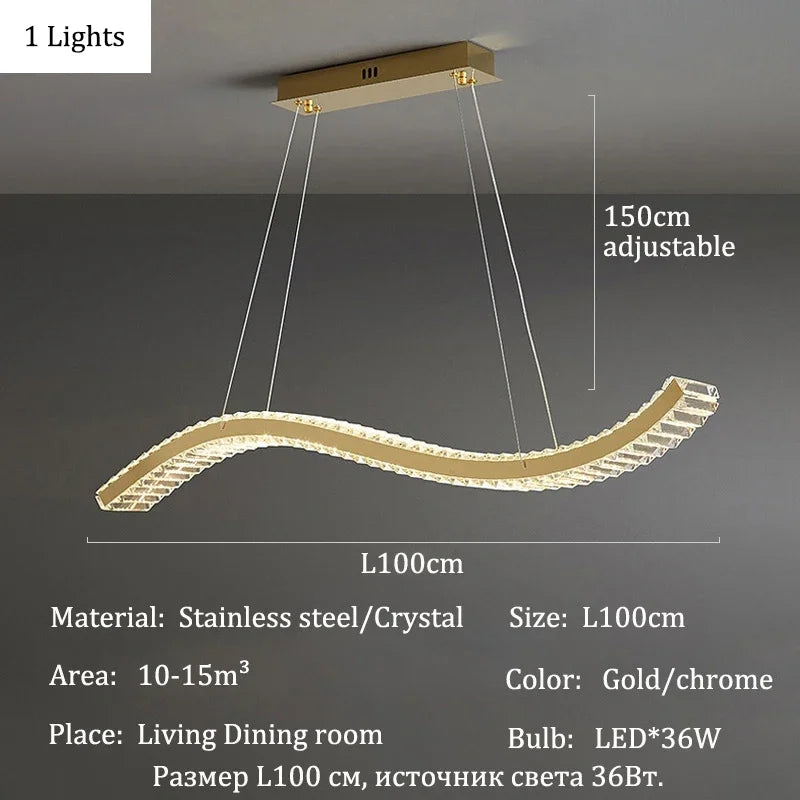 Luxury Crystal Chandeliers Home Modern Lighting for Living Dining Room Bar Decorate Indoor Lustre Ceiling Pendant Lamps Fixtures