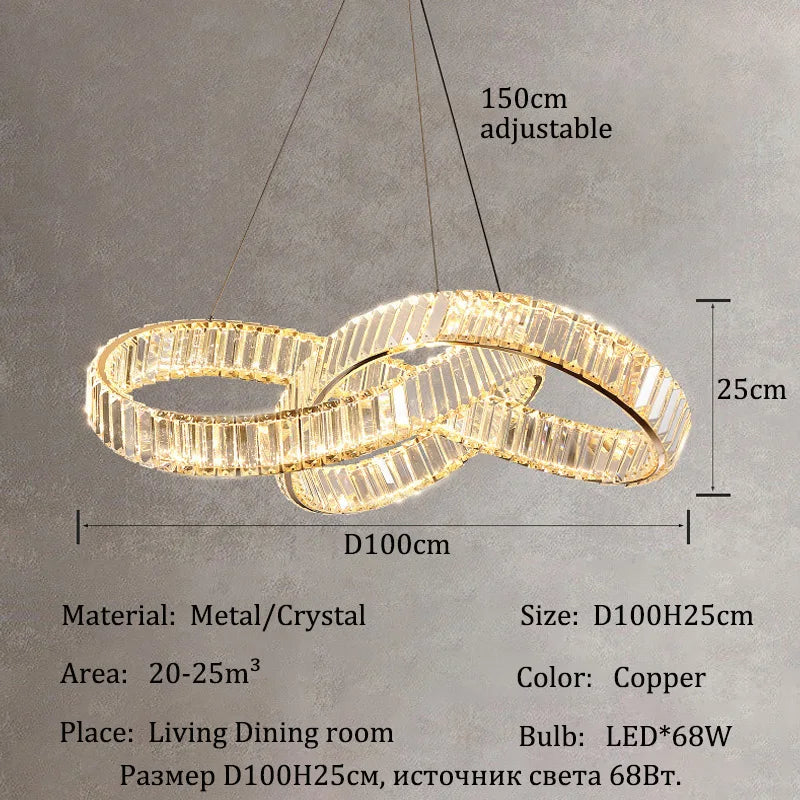 Luxury LED Crystal Chandeliers Home Lighting for Living Dining Room Decorate Villa Hotel Ceiling Pendant Lights Indoor Fixtures