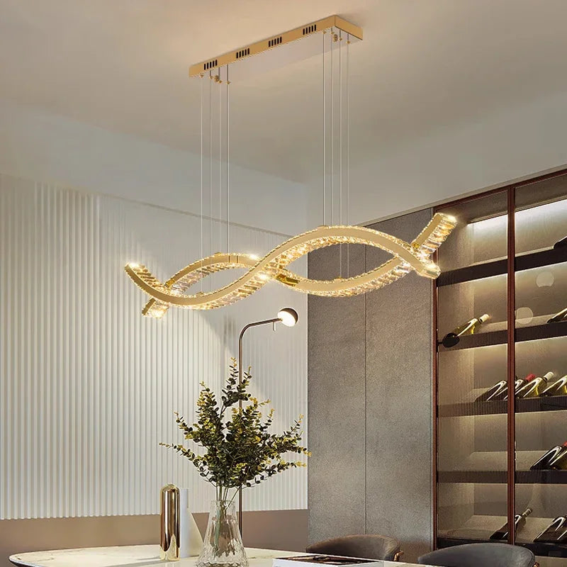 Luxury Crystal Chandeliers Home Modern Lighting for Living Dining Room Bar Decorate Indoor Lustre Ceiling Pendant Lamps Fixtures