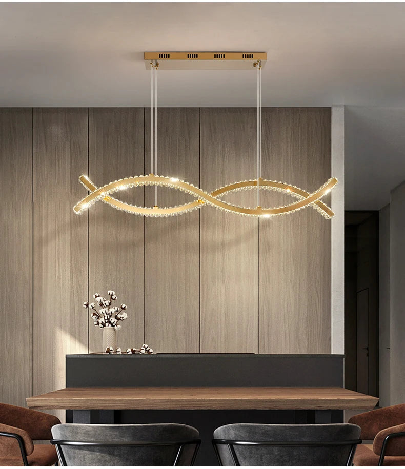 Luxury Crystal Chandeliers Home Modern Lighting for Living Dining Room Bar Decorate Indoor Lustre Ceiling Pendant Lamps Fixtures