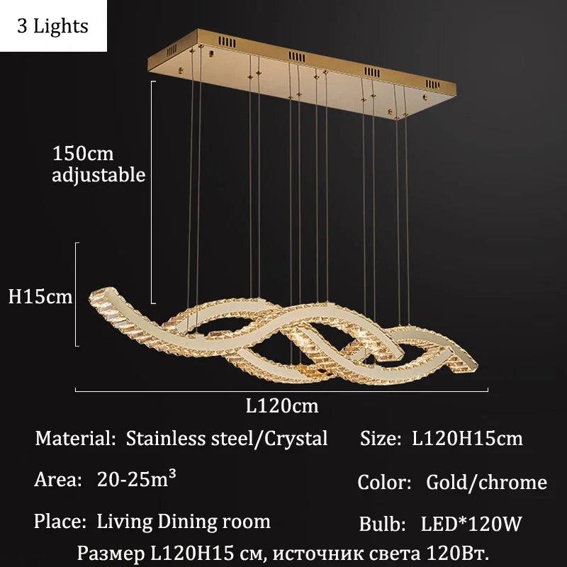 Luxury Crystal Chandeliers Home Modern Lighting for Living Dining Room Bar Decorate Indoor Lustre Ceiling Pendant Lamps Fixtures