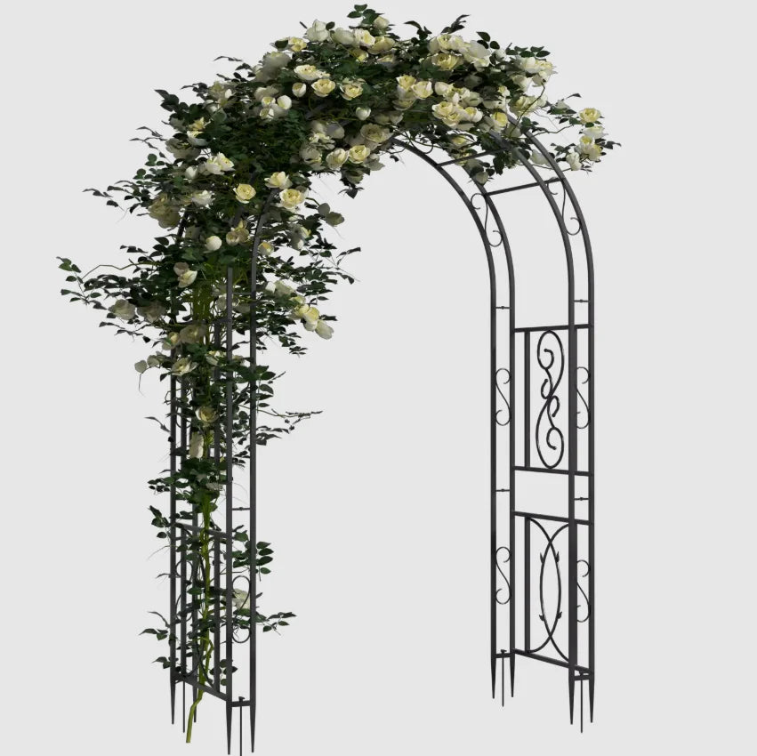 Heavy Duty Metal Garden Arbor Vine Flower Frame Plant Arch Trellis for Clambing Plants