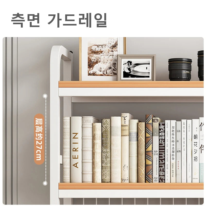Bookshelf with Grid Desk Storage Shelf Desktop Multilayer Iron Shelf Student Computer Desk Cavity Plate Bookcase Table Rack
