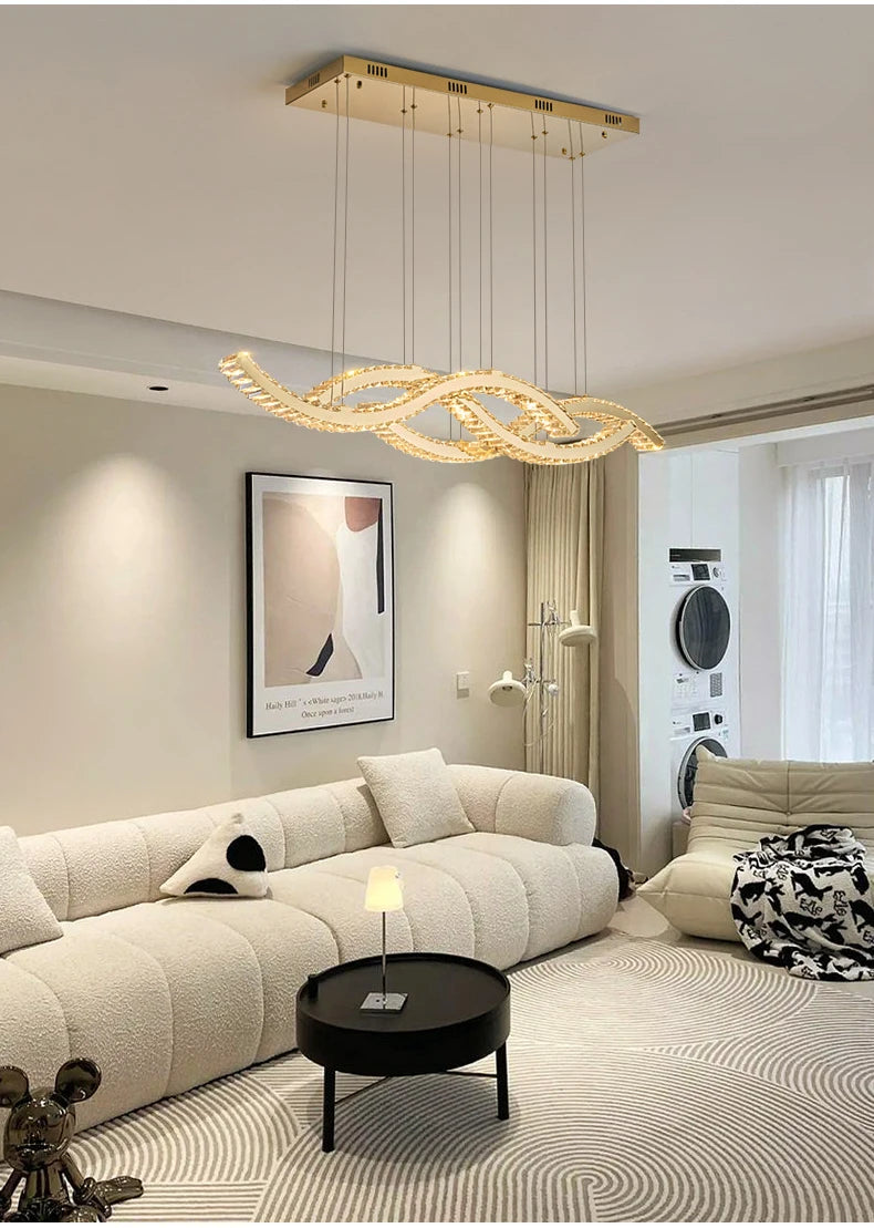 Luxury Crystal Chandeliers Home Modern Lighting for Living Dining Room Bar Decorate Indoor Lustre Ceiling Pendant Lamps Fixtures