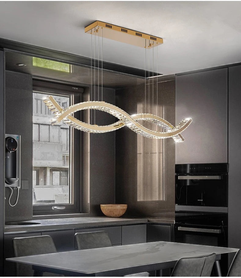 Luxury Crystal Chandeliers Home Modern Lighting for Living Dining Room Bar Decorate Indoor Lustre Ceiling Pendant Lamps Fixtures
