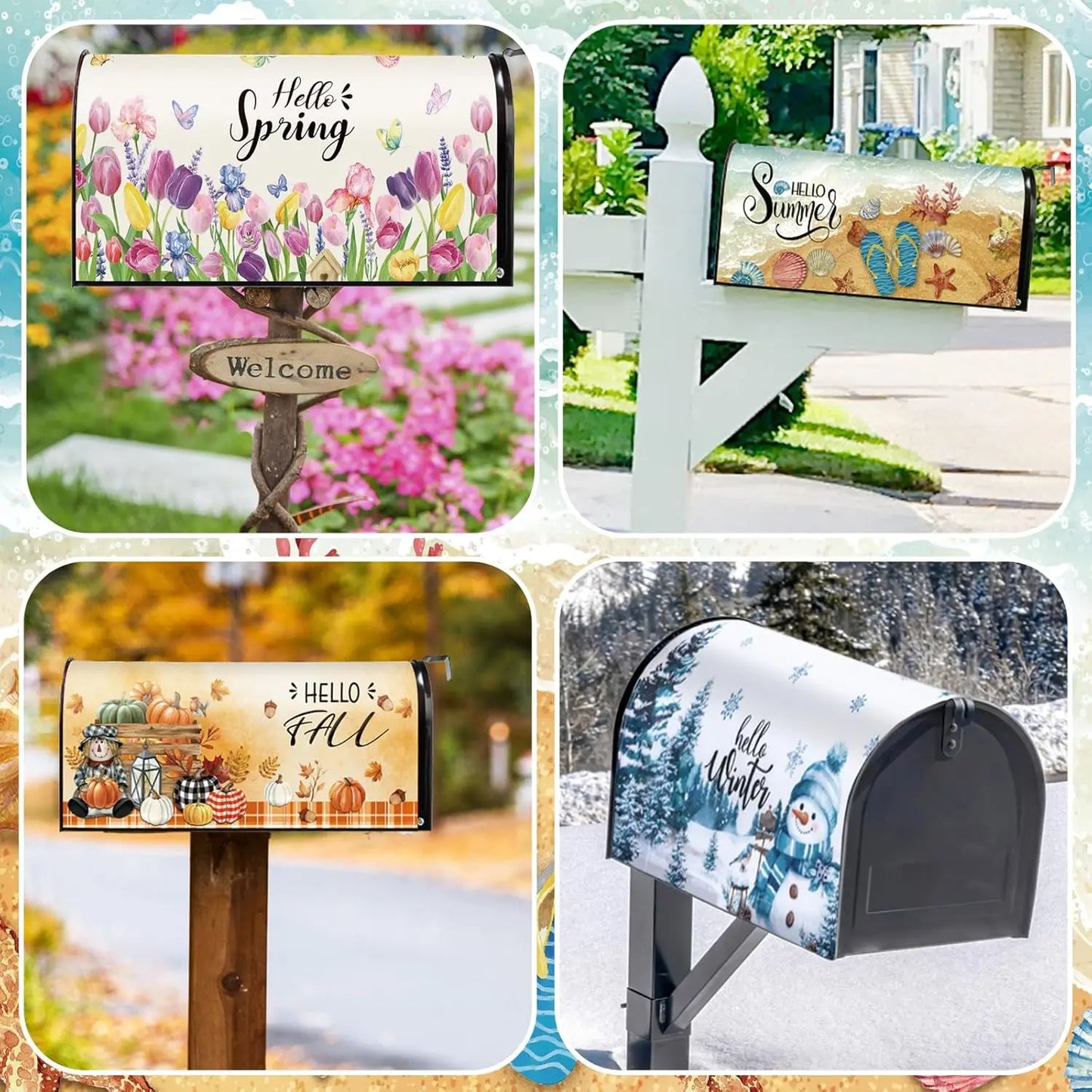 Mailbox Covers Outdoor Decor Standard Size 18 x 21 Inch Spring Flowers Valentines St Patricks Easter Mailbox Covers, Garden Yard