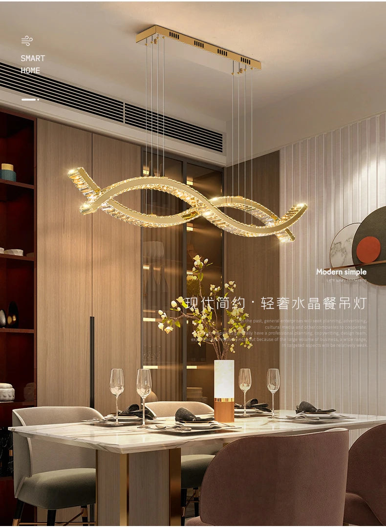 Luxury Crystal Chandeliers Home Modern Lighting for Living Dining Room Bar Decorate Indoor Lustre Ceiling Pendant Lamps Fixtures