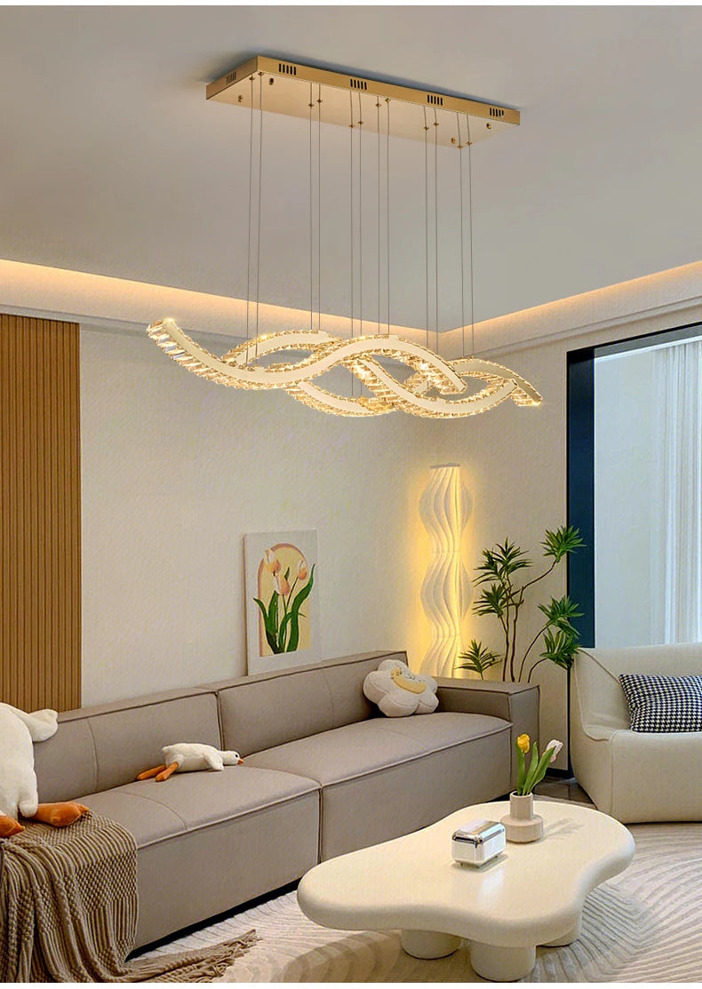 Luxury Crystal Chandeliers Home Modern Lighting for Living Dining Room Bar Decorate Indoor Lustre Ceiling Pendant Lamps Fixtures