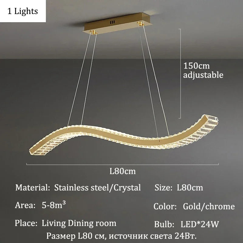 Luxury Crystal Chandeliers Home Modern Lighting for Living Dining Room Bar Decorate Indoor Lustre Ceiling Pendant Lamps Fixtures